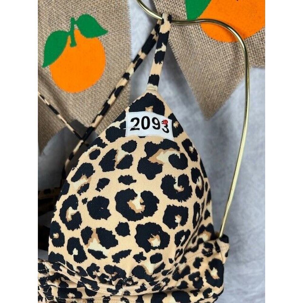 Salt & Cove Juniors' Animal-Print Shirred Bikini Top, Multi Size D/DD New - Picture 2 of 7
